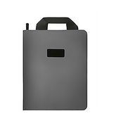 AMS-PNFO 301 Dosse A4 Portfolio with Handle Grey-Black - Al Masam Stationery LLC